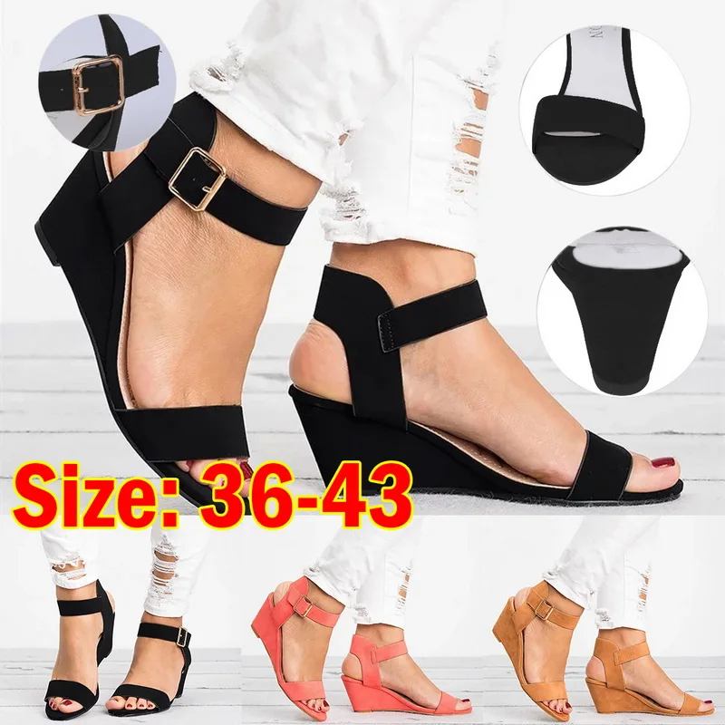 Women Sandals Wedge High Heel Sandals Summer Casual Shoes Buckle Strap Roman Ladies Platform Shoes
Women Sandals Wedge High Heel Sandals Summer Casual Shoes Buckle Strap Roman Ladies Platform Shoes