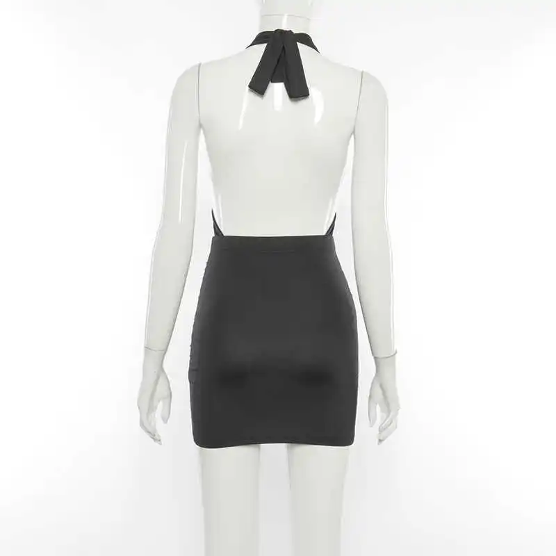Summer White Dress Woman Halter Ruched Drawstring Backless Cut out Slim Fit Mini Dress Ladies Sexy Party Club Vestidos
Summer White Dress Woman Halter Ruched Drawstring Backless Cut out Slim Fit Mini Dress Ladies Sexy Party Club Vestidos