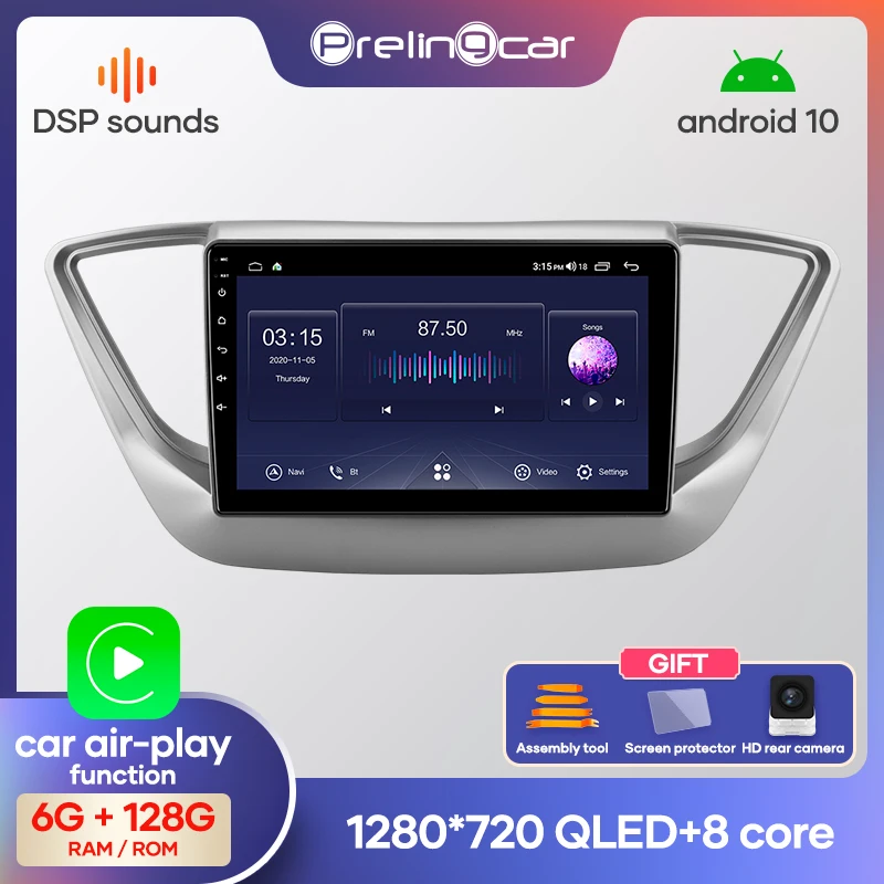 Автомагнитола Prelingcar 2 Din Android 10 0 без DVD мультимедийный видеоплеер GPS навигатор для