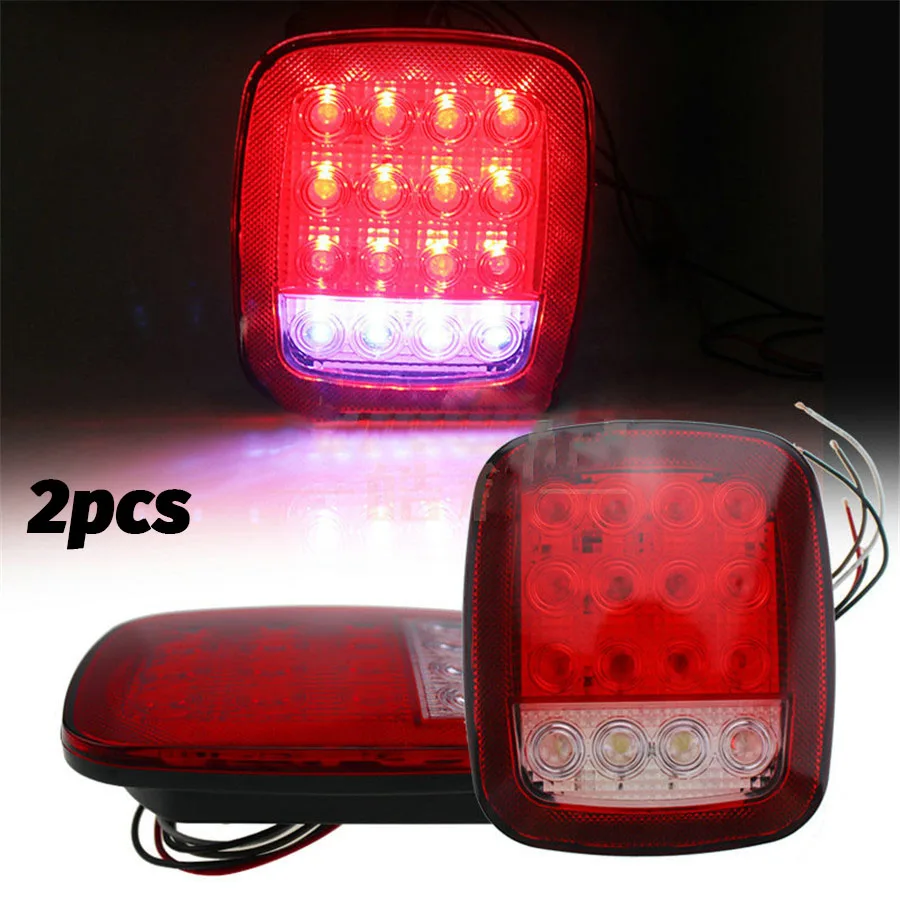 2pcs 16 LED Stop Tail Turn Signal Light Brake Clearance Marker Lights Red/White for Jeep YJ JK CJ Truck Trailer
2pcs 16 LED Stop Tail Turn Signal Light Brake Clearance Marker Lights Red/White for Jeep YJ JK CJ Truck Trailer
