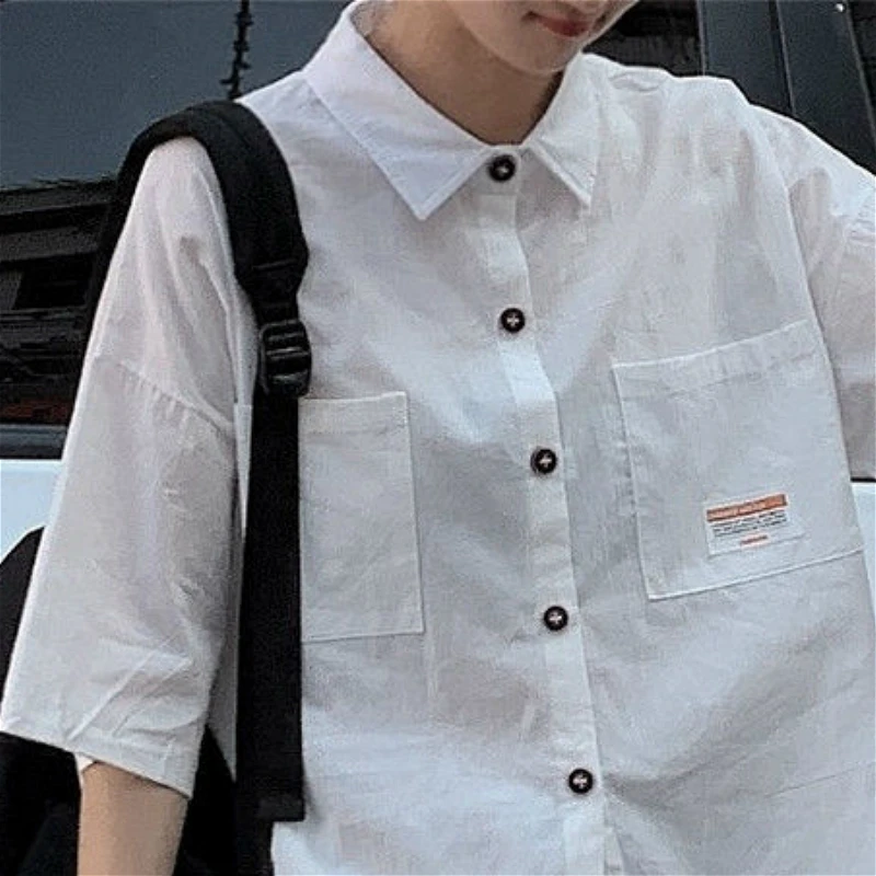 3 Colors Shirts Women Japanese Style Leisure Simple Basic Chic Retro Ullzzang Patch All-match Cargo Shorts Half-sleeve Summer
3 Colors Shirts Women Japanese Style Leisure Simple Basic Chic Retro Ullzzang Patch All-match Cargo Shorts Half-sleeve Summer
