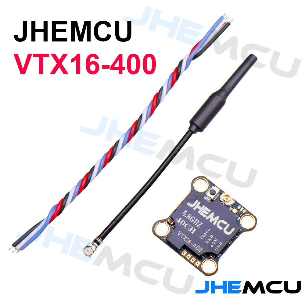 

16X16mm JHEMCU VTX16-400 5.8G 40CH PitMode 25mW 100mW 200mW 300mW 400mW Adjustable VTX for RC FPV Racing Freestyle Micro Drones