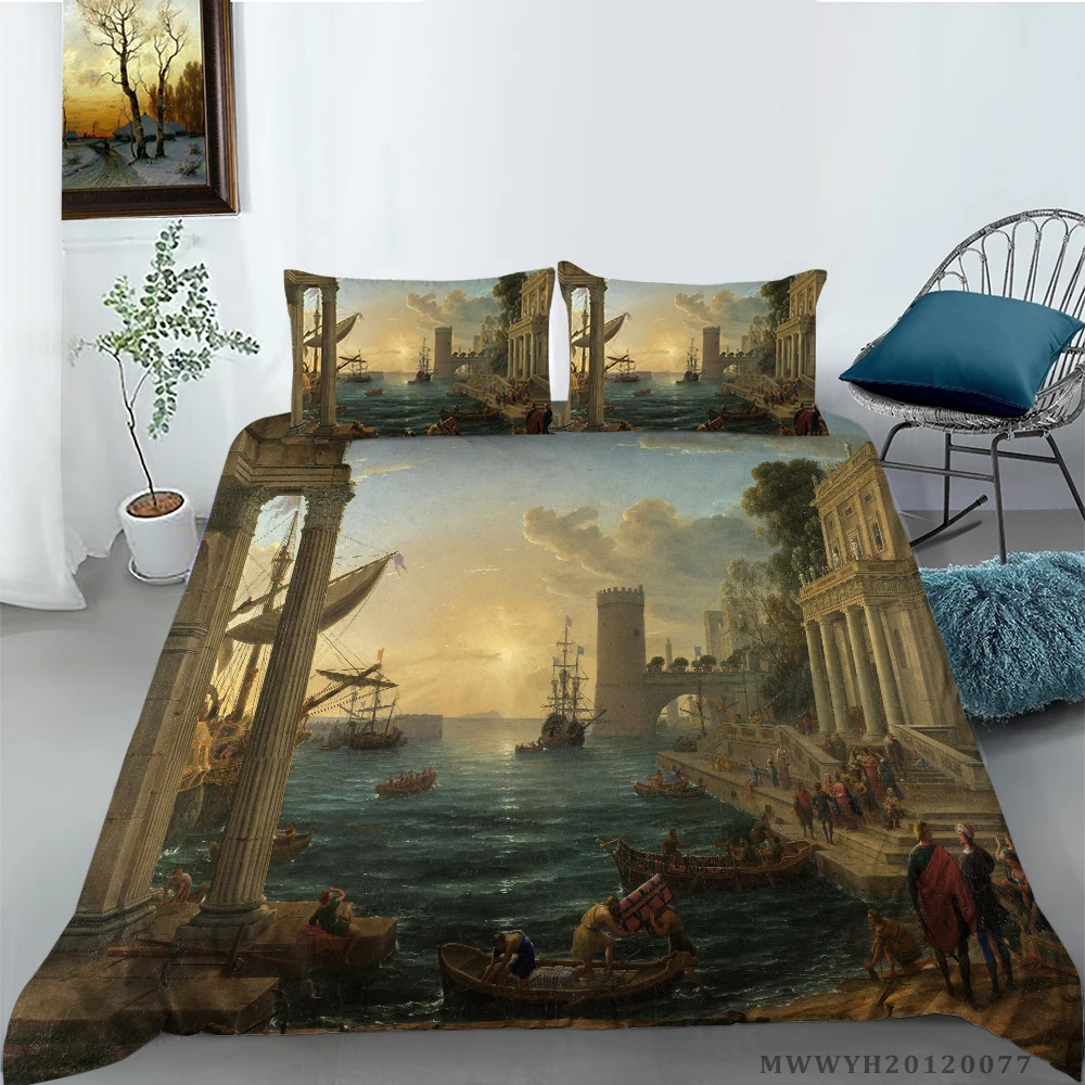 2021 New Oil Painting Landscape Printing Bedding set Bedclothes Duvet cover with Pillowcases 2/3pcs Queen King sizes
2021 New Oil Painting Landscape Printing Bedding set Bedclothes Duvet cover with Pillowcases 2/3pcs Queen King sizes