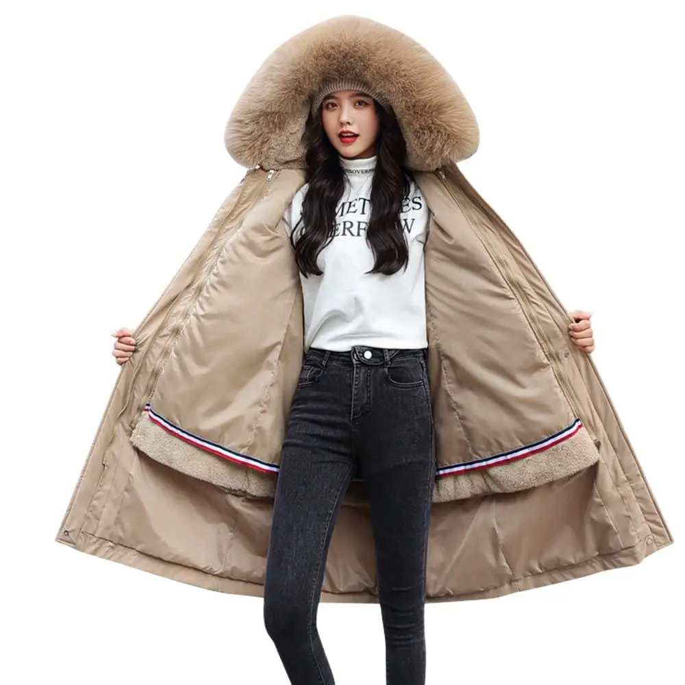 Women X-long Wool Liner Jacket 2023 Winter Solid Slim Parkas With Fur Collar Hooded Oversized Thick Chaquetas Mujer
Women X-long Wool Liner Jacket 2023 Winter Solid Slim Parkas With Fur Collar Hooded Oversized Thick Chaquetas Mujer