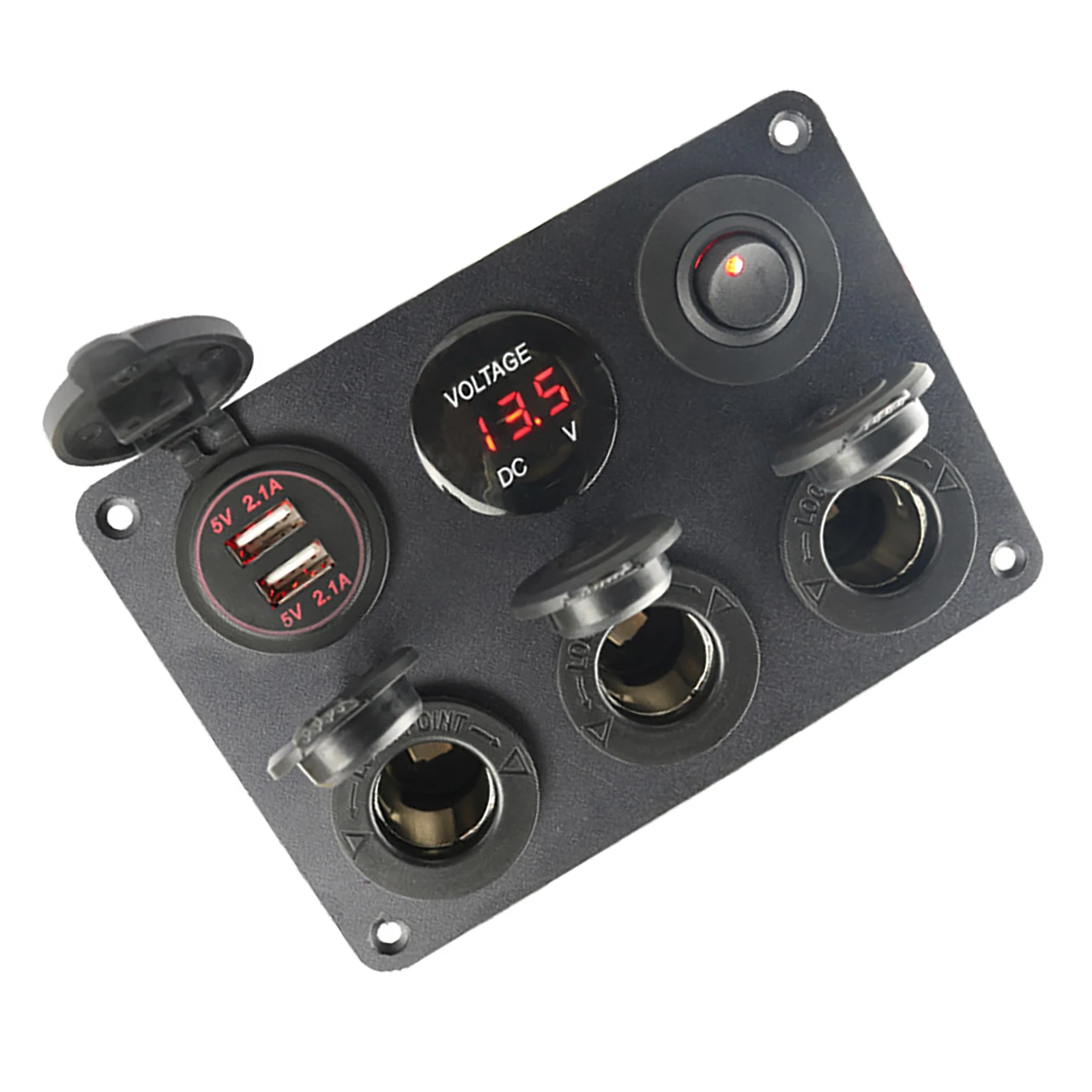 New Cigarette Socket Panel Cigarette Lighter Socket Dual USB Panel With LED Voltmeter Switch For 12V-24V Car Truck Motorcycle
New Cigarette Socket Panel Cigarette Lighter Socket Dual USB Panel With LED Voltmeter Switch For 12V-24V Car Truck Motorcycle