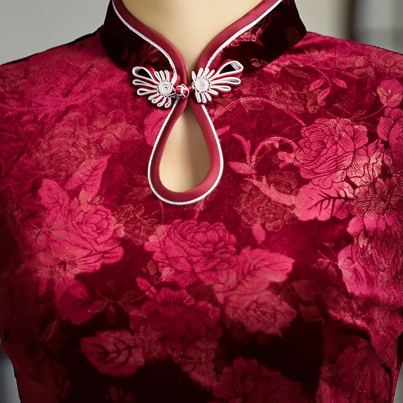 2020 Autumn Velour Print Wedding Cheongsam Long Qipao Chinese Dress Oriental Style Dresses Robe Green Burgundy Velvet Qipao
2020 Autumn Velour Print Wedding Cheongsam Long Qipao Chinese Dress Oriental Style Dresses Robe Green Burgundy Velvet Qipao