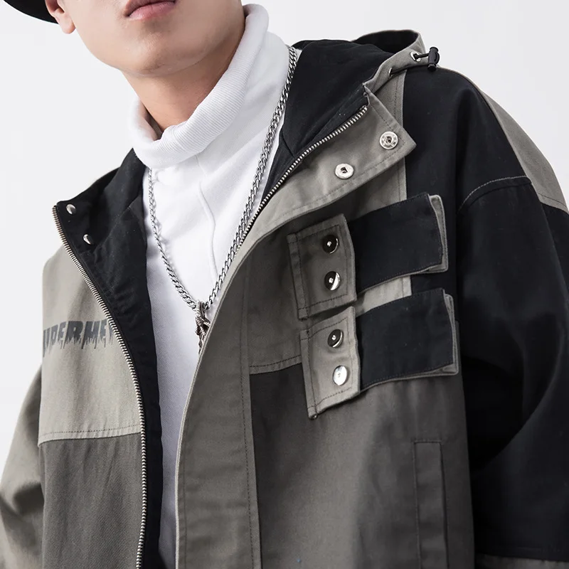 Men's Clothing Casual Jacket Fashion Patchwork Zipper Hooded Male Streetwear Clothes Oversized 2021 Spring New Loose Mens Coats
Men's Clothing Casual Jacket Fashion Patchwork Zipper Hooded Male Streetwear Clothes Oversized 2021 Spring New Loose Mens Coats