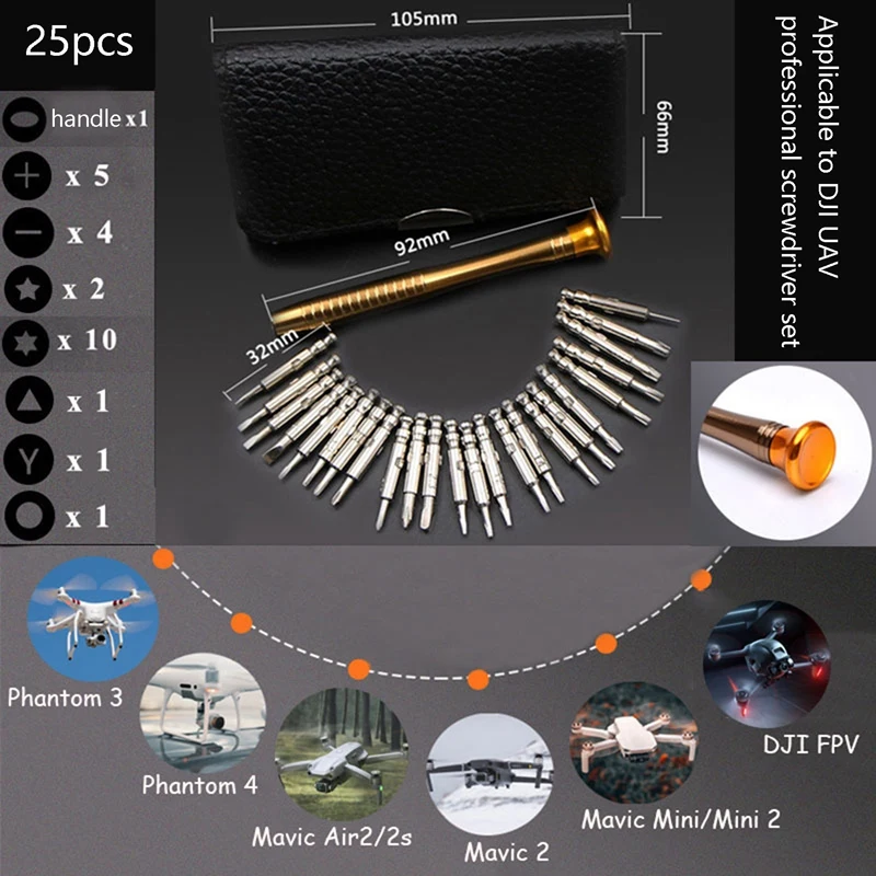Набор отверток 25 в 1, набор инструментов для ремонта DJI Mavic Air 2/DJI Air 2S/ DJI Mavic Mini 2/DJI Phantom 3/4 Pro/DJI FPV
Набор отверток 25 в 1, набор инструментов для ремонта DJI Mavic Air 2/DJI Air 2S/ DJI Mavic Mini 2/DJI Phantom 3/4 Pro/DJI FPV