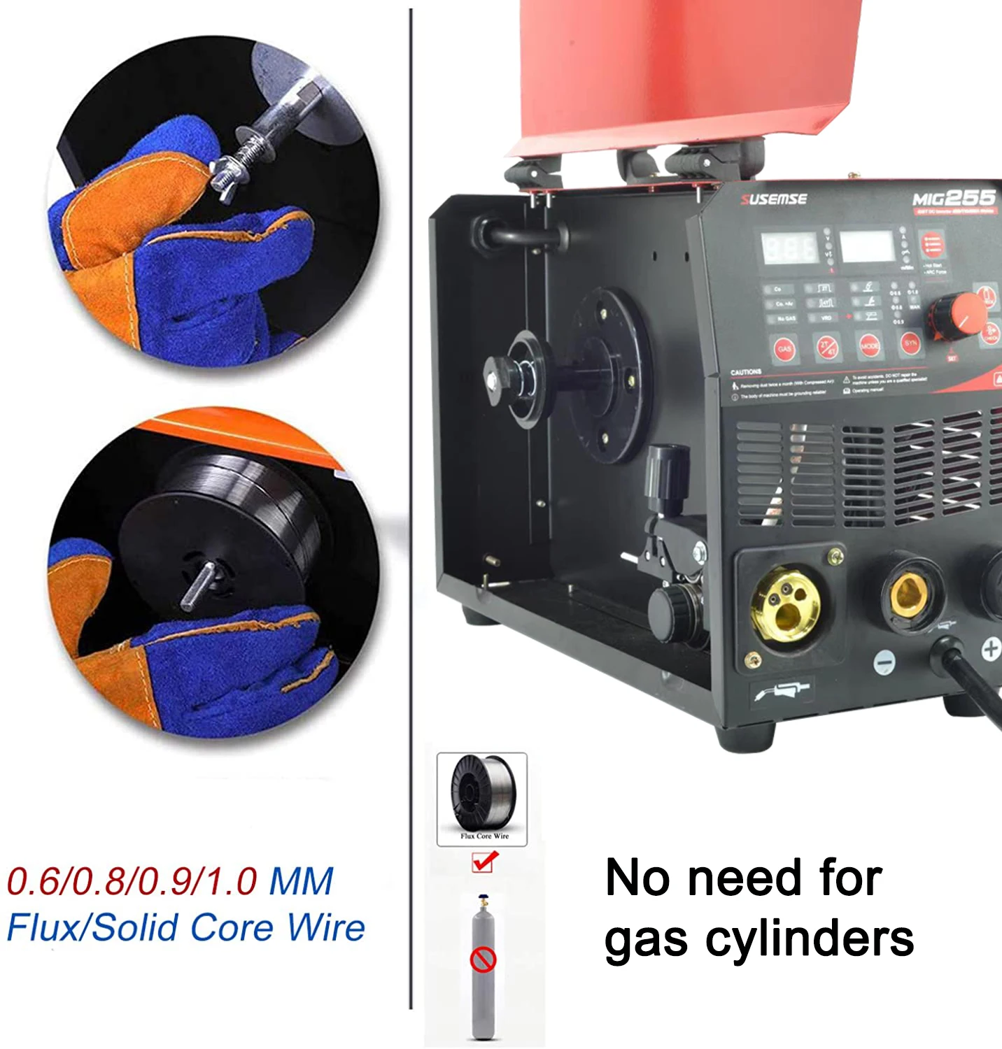 Semi-Automatic Welding Machine 3 in 1 Tig / Mma / Mig Welder Inverter IGBT MIG255
Semi-Automatic Welding Machine 3 in 1 Tig / Mma / Mig Welder Inverter IGBT MIG255