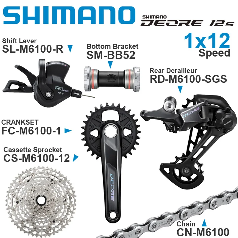 Механизм переключения передач SHIMANO DEORE M6100 12 в Задняя кассета звездочка цепь