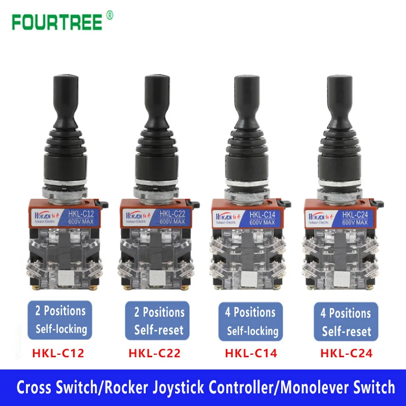 Joystick Switch Monolever Rocker Cross Master Switch 2-way 4-way Self-reset Self-locking 2NO 4NO Hole Size 22mm HKL-C12 C22 C24
Joystick Switch Monolever Rocker Cross Master Switch 2-way 4-way Self-reset Self-locking 2NO 4NO Hole Size 22mm HKL-C12 C22 C24
