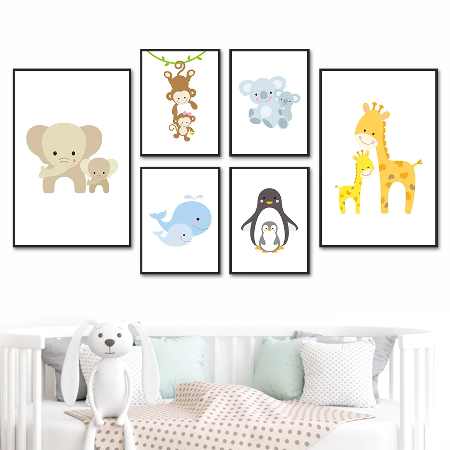 Elephant Penguin Whale Monkey Koala Deer Baby Wall Art Canvas Painting Nordic Posters And Prints Wall Pictures Kids Room Decor
Elephant Penguin Whale Monkey Koala Deer Baby Wall Art Canvas Painting Nordic Posters And Prints Wall Pictures Kids Room Decor