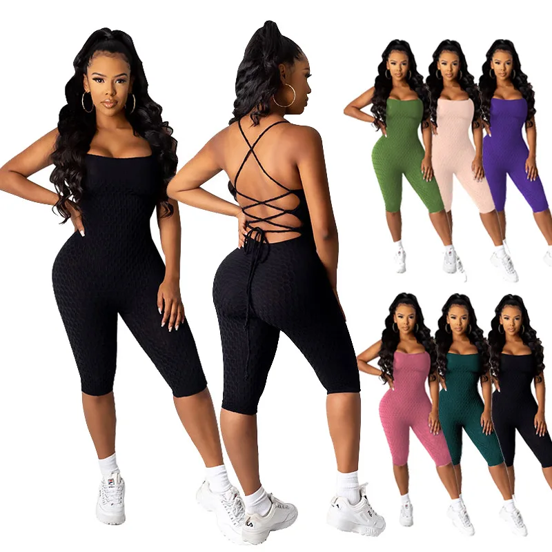 Echoine High Elastic Casual Sporty Playsuit Woman Spaghetti Strap Sleeveless Romper Back Lace Up Workout Bodycon Slim Jumpsuits
Echoine High Elastic Casual Sporty Playsuit Woman Spaghetti Strap Sleeveless Romper Back Lace Up Workout Bodycon Slim Jumpsuits
