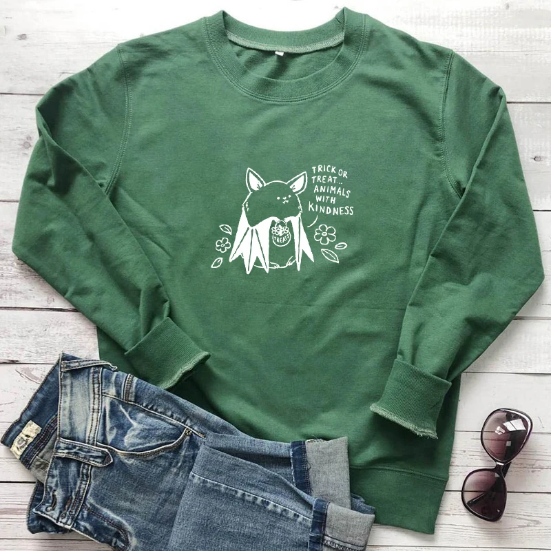 TRICK OR TREAT ANIMALS WITH KINDNESS Sewatshirt Halloween Flower Clothing Hoodies Graphic Funny Hipster Aesthetic Cotton Jumper
TRICK OR TREAT ANIMALS WITH KINDNESS Sewatshirt Halloween Flower Clothing Hoodies Graphic Funny Hipster Aesthetic Cotton Jumper