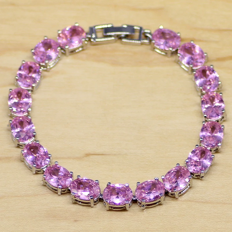 Sterling Silver Jewelry Pink CZ Chain & Link Bracelets For Women Free Gifts Box&Free Shipping S076
Sterling Silver Jewelry Pink CZ Chain & Link Bracelets For Women Free Gifts Box&Free Shipping S076