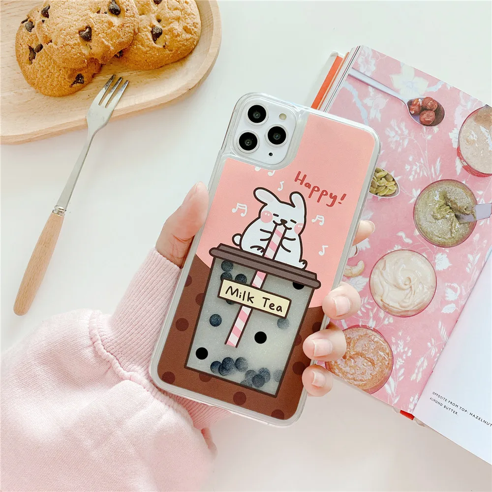 Cartoon Quicksand Rabbit Drinking Pearl Milk Tea Phone Case For iPhone 11 Pro X XS Max XR 7 8 Plus Cute Soft TPU Case Back
Cartoon Quicksand Rabbit Drinking Pearl Milk Tea Phone Case For iPhone 11 Pro X XS Max XR 7 8 Plus Cute Soft TPU Case Back