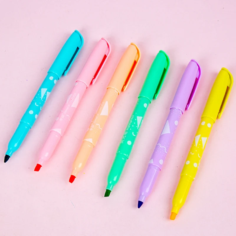 

6 шт. креативный милый цветной маркер для ручной учетной записи флуоресцентная ручка детские подарки маркерная ручка офисные и школьные при...