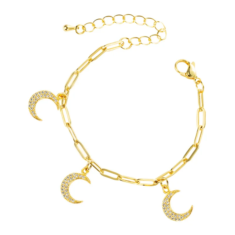 Trendy Moon Leaf Shell Gold Cubic Zirconia Crystal Fashion Adjustable Bracelet Jewelry for Women Wedding Bride Bridesmaid Gift
Trendy Moon Leaf Shell Gold Cubic Zirconia Crystal Fashion Adjustable Bracelet Jewelry for Women Wedding Bride Bridesmaid Gift