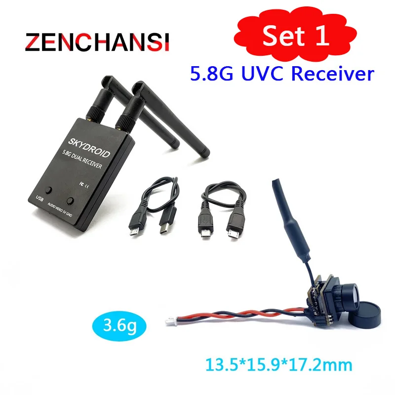 5 8G FPV 48-канальный 25 мВт Передатчик Φ с 600TVL 360-градусной камерой AIO и костюмом