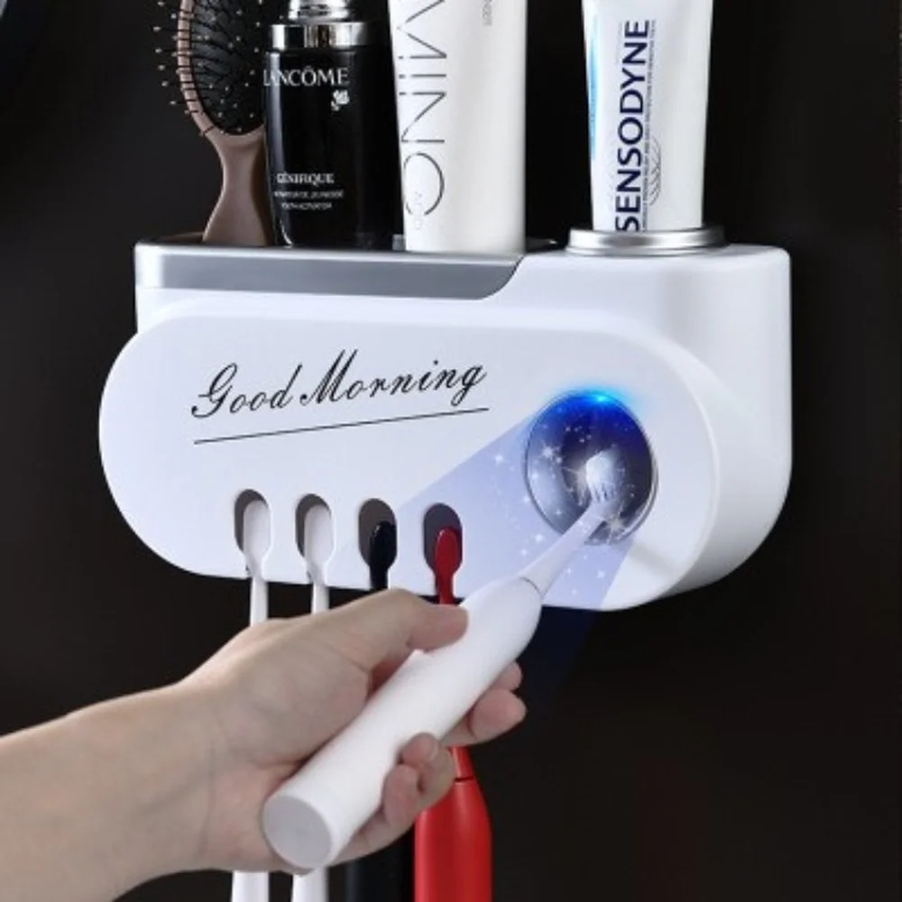 Punch-free Toothbrush Holder Automatic Toothpaste Squeezer Dispenser Makeup Storage Rack Bathroom Accessories Sets Home Items
Punch-free Toothbrush Holder Automatic Toothpaste Squeezer Dispenser Makeup Storage Rack Bathroom Accessories Sets Home Items