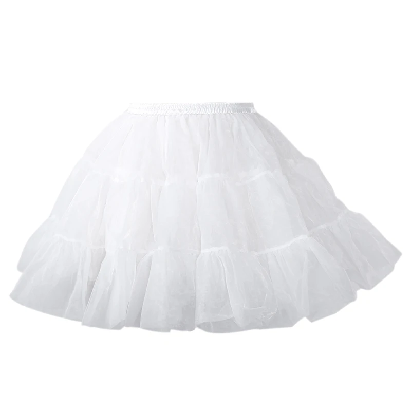 

Womens Bell-Shaped Puffy Layered Tutu Skirt Lolita Mesh Tulle Short Petticoat Pleated Crinoline Ball Gowns Underskirt