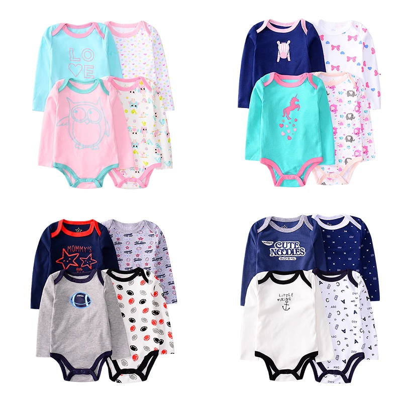 4pcs Long Sleeve Baby Boy Bodysuits 0-12m Owl Unicorn Print Jumpsuits Baby Girl Bodysuit Infant Newborn Clothes Kids Clothing
4pcs Long Sleeve Baby Boy Bodysuits 0-12m Owl Unicorn Print Jumpsuits Baby Girl Bodysuit Infant Newborn Clothes Kids Clothing