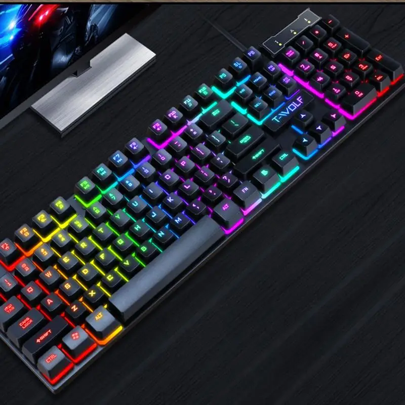 T-WOLF T20 Wired Keyboard Mini Portable USB 104 Keys LED Backlight Mechanical Gaming Keypad for Computer Laptop Home Office
T-WOLF T20 Wired Keyboard Mini Portable USB 104 Keys LED Backlight Mechanical Gaming Keypad for Computer Laptop Home Office