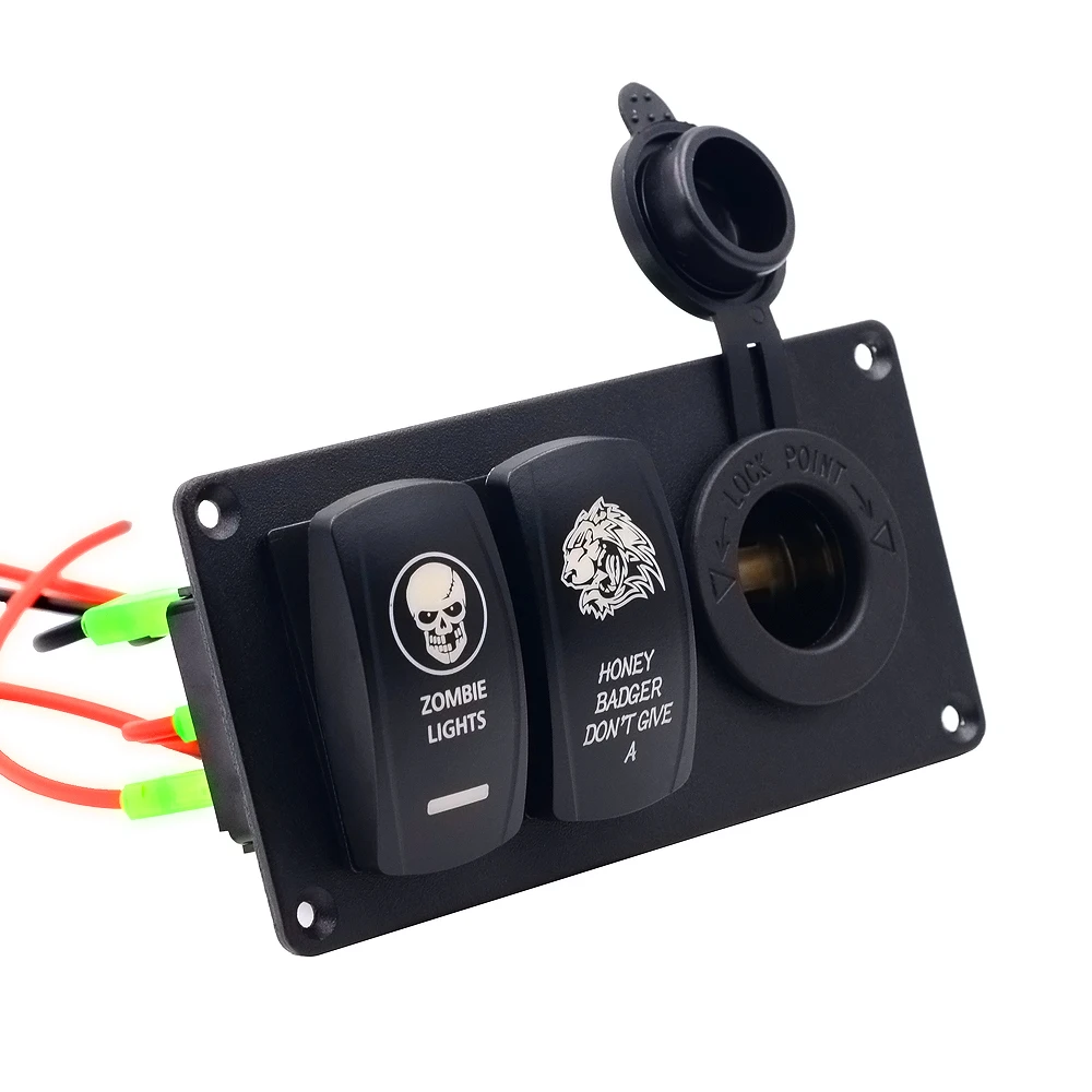 Cs-514b1 / aluminum plate 5pin double switch + cigarette lighter combination small panel
Cs-514b1 / aluminum plate 5pin double switch + cigarette lighter combination small panel