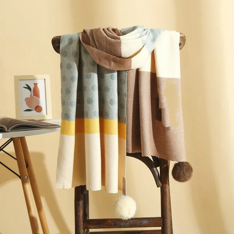 Wool Ball Scarf Women's Winter All-match Cute Winter Thick Cashmere Long Scarf Hit Color New Trend Spring Autumn Warm Decoration
Wool Ball Scarf Women's Winter All-match Cute Winter Thick Cashmere Long Scarf Hit Color New Trend Spring Autumn Warm Decoration