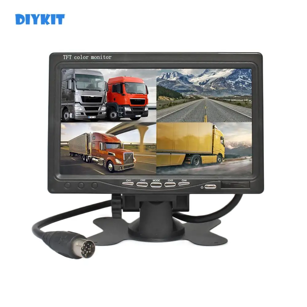 DIYKIT DC12V-24V 7" 4 Split Quad LCD Screen Display Color Rear View Car Monitor for Car Truck Bus Reversing Camera
DIYKIT DC12V-24V 7" 4 Split Quad LCD Screen Display Color Rear View Car Monitor for Car Truck Bus Reversing Camera