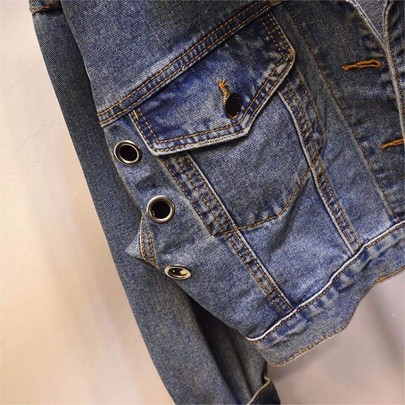 Autumn Female Batwing sleeves Denim jacket Washed Blue Rivet Jean jacket Harajuku Bomber Jeans coat Short Vintage Chaqueta mujer
Autumn Female Batwing sleeves Denim jacket Washed Blue Rivet Jean jacket Harajuku Bomber Jeans coat Short Vintage Chaqueta mujer