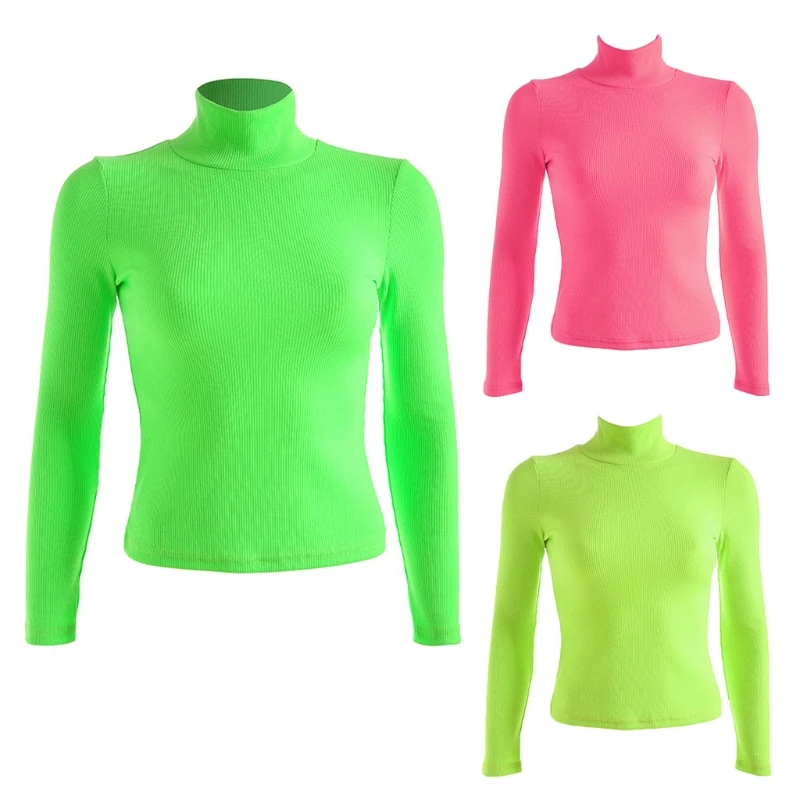 Women Autumn Long Sleeve Turtleneck Sweater Fluorescent Neon Solid Color Slim Tops Ribbed Knitted Basic Jumper Shirt
Women Autumn Long Sleeve Turtleneck Sweater Fluorescent Neon Solid Color Slim Tops Ribbed Knitted Basic Jumper Shirt