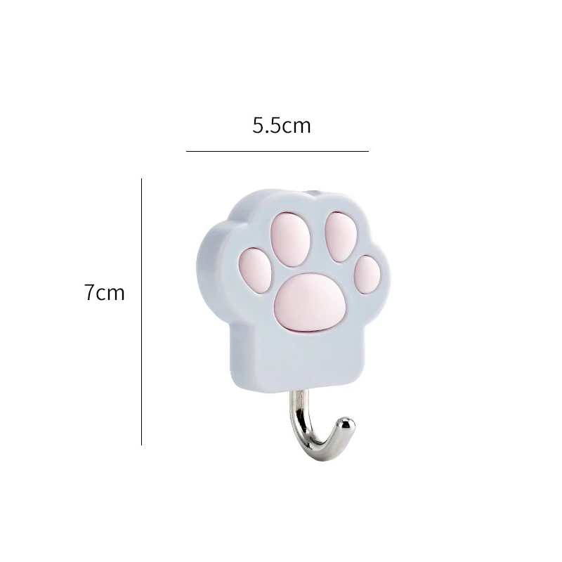 SKTN Cat-pad Shape Hangers Key Holder Wall Hook Coat Clothes Hanger Towel Holder Home Organizer Wall Decoration