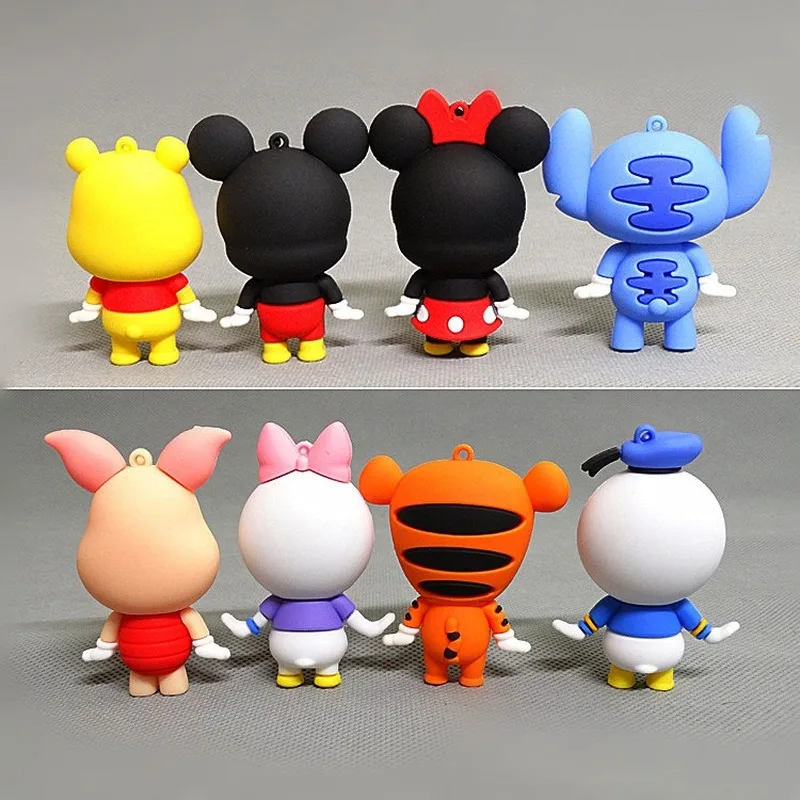 Disney Dolls Mickey Minnie Donald Duck Stitch Winne Pooh Pig Jumping Tiger Silicone PVC Figurine Toys Model Ornaments | Игрушки и хобби