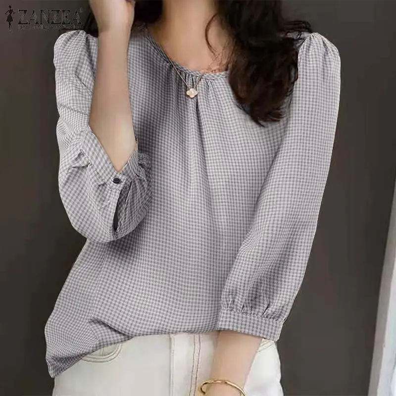 Summer Women 3/4 Sleeved Blouse 2022 ZANZEA Grid Printed Plaid Check Loose Blouse Holiday OL Shirts Bohemian Holiday Casual Tops
Summer Women 3/4 Sleeved Blouse 2022 ZANZEA Grid Printed Plaid Check Loose Blouse Holiday OL Shirts Bohemian Holiday Casual Tops