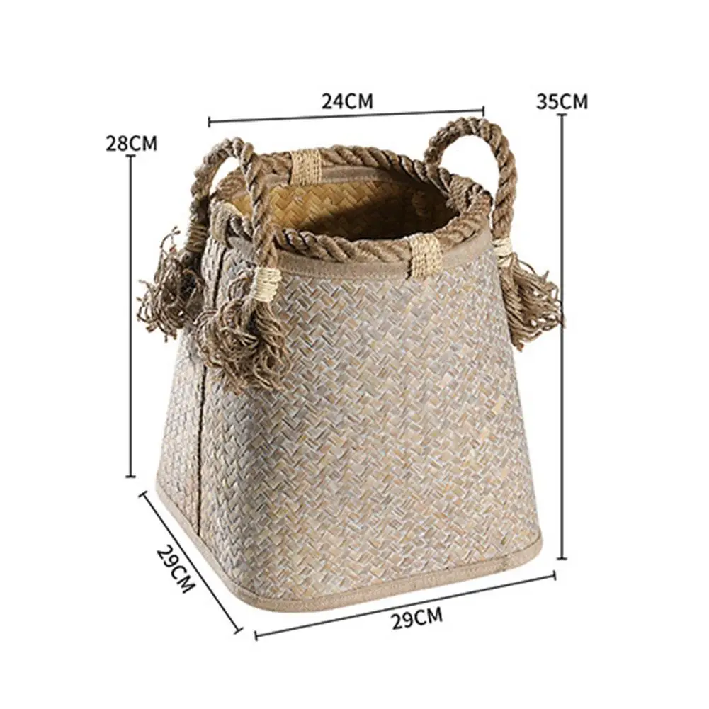 Vintage Straw Basket Thick Rope Handle Durable Handmade Two Layers Storage Basket
Vintage Straw Basket Thick Rope Handle Durable Handmade Two Layers Storage Basket