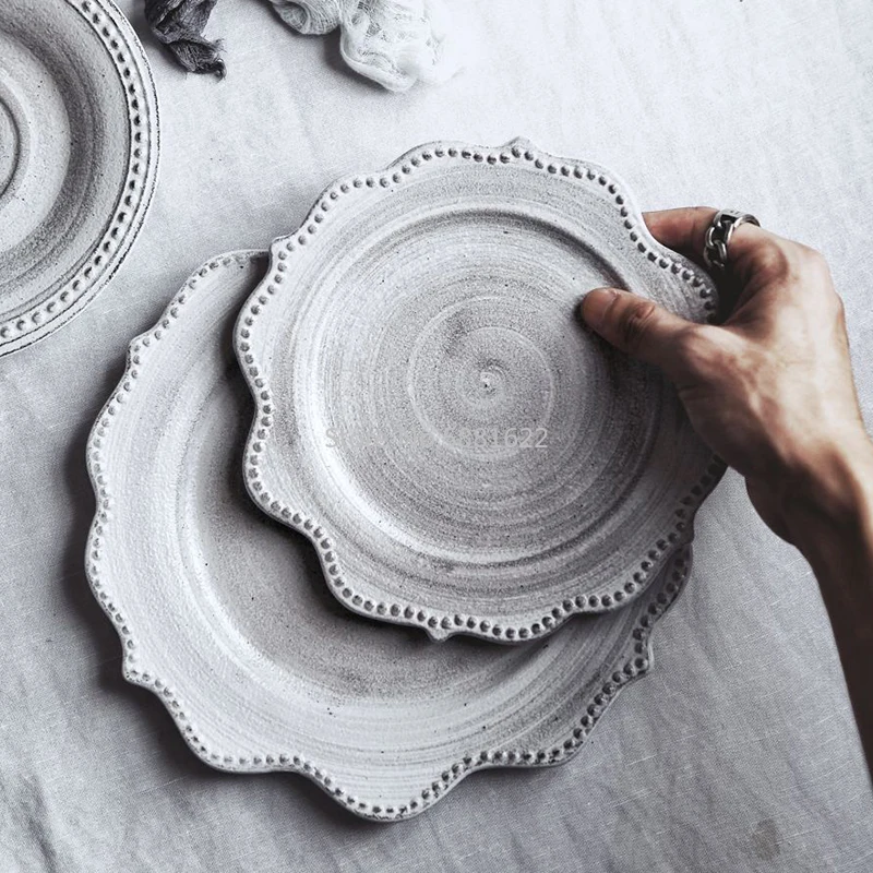 Japanese Ceramic Tableware Porcelain Plate Gray Vintage Steak Plate Kitchen Dishes Breakfast Dessert Tray
Japanese Ceramic Tableware Porcelain Plate Gray Vintage Steak Plate Kitchen Dishes Breakfast Dessert Tray
