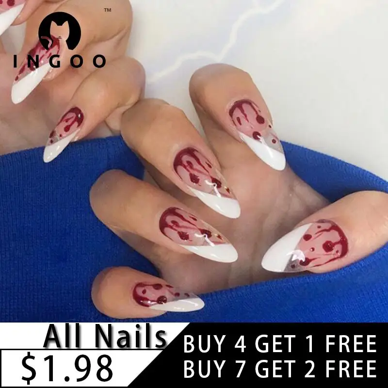 24Pcs Red Water Bevel French Wearable Long Fake Nail Pearl Diamond Press On Sharp Head False Nails Fullcover Fingernail Art Tips
24Pcs Red Water Bevel French Wearable Long Fake Nail Pearl Diamond Press On Sharp Head False Nails Fullcover Fingernail Art Tips