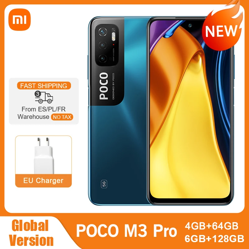 Глобальная версия POCO M3 Pro смартфон NFC 64GB/128 Octa Core 90 Гц 6 5 "FHD + безрамочный экран с