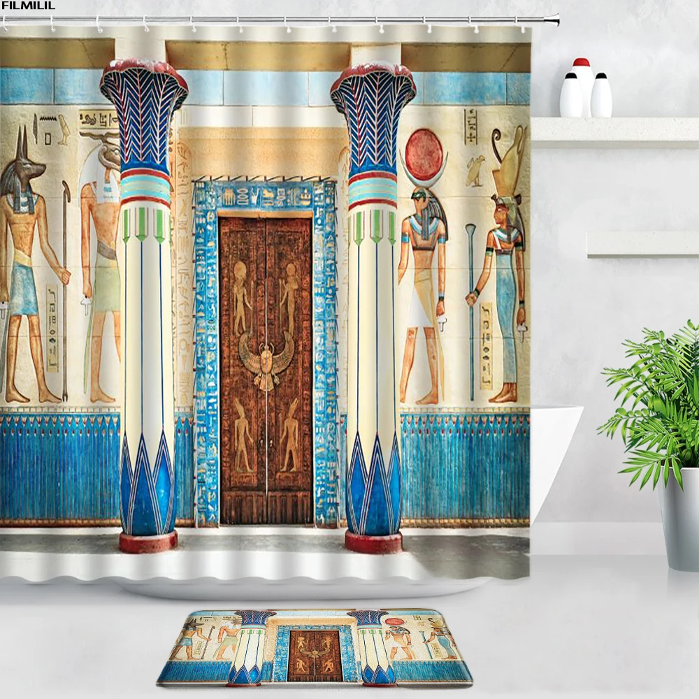 FILMILIL Ancient Egypt Mural Pattern Shower Curtain Bath Mats Set Pharaoh Retro Ethnic Style Home Decor Door Rug Bathroom Carpet
FILMILIL Ancient Egypt Mural Pattern Shower Curtain Bath Mats Set Pharaoh Retro Ethnic Style Home Decor Door Rug Bathroom Carpet