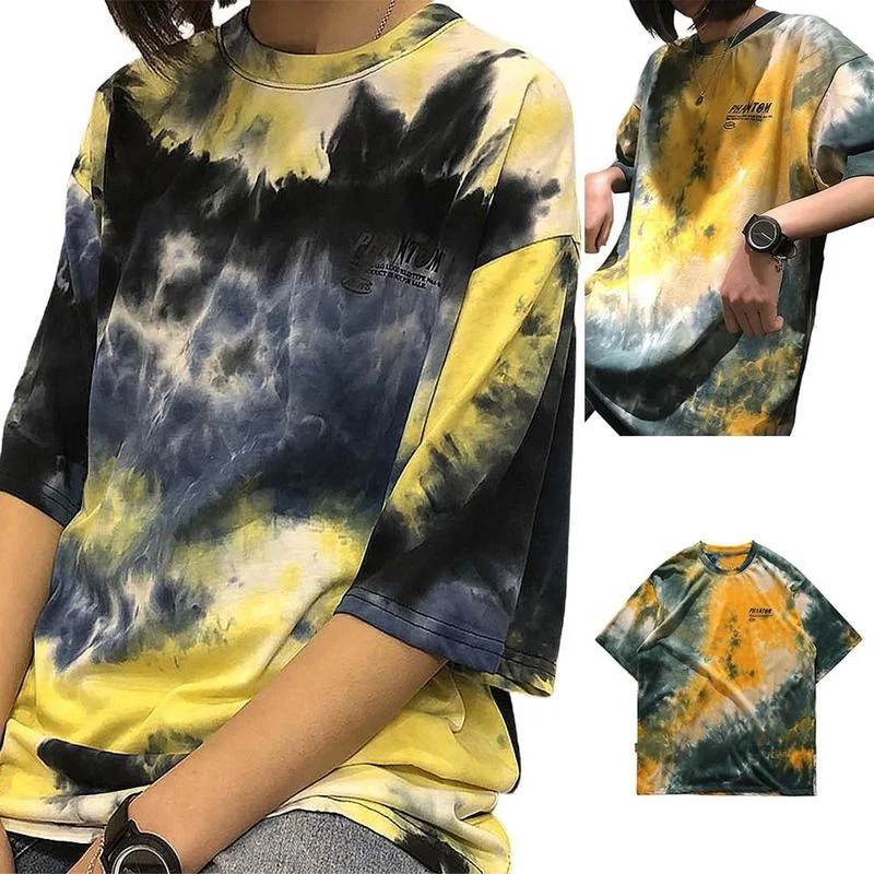 Short Sleeve Summer Large Size Women Tie Dyed Printed Tops Casual Loose All Match Fashion T Shirts
Short Sleeve Summer Large Size Women Tie Dyed Printed Tops Casual Loose All Match Fashion T Shirts