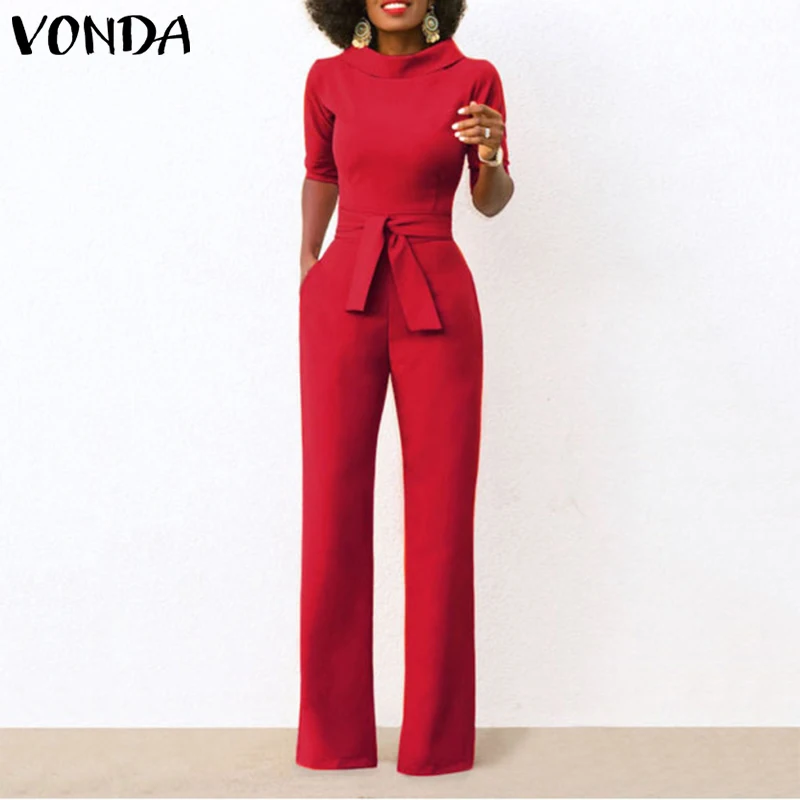 Women Summer Jumpsuits VONDA 2021 Office Ladies Wide Leg Playsuits Short Sleeve Casual Office Overalls Playsuits Pantalones
Women Summer Jumpsuits VONDA 2021 Office Ladies Wide Leg Playsuits Short Sleeve Casual Office Overalls Playsuits Pantalones