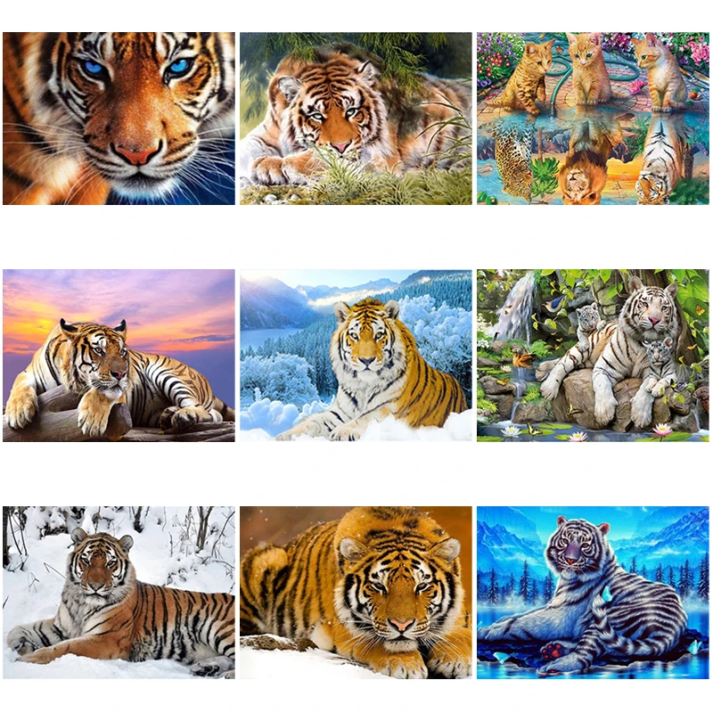 DIY 5D Diamond Painting Tiger Diamond Embroidery Animal Cross Stitch Full Round Drill Rhinestones Handmade Art Home Decor Gift
DIY 5D Diamond Painting Tiger Diamond Embroidery Animal Cross Stitch Full Round Drill Rhinestones Handmade Art Home Decor Gift
