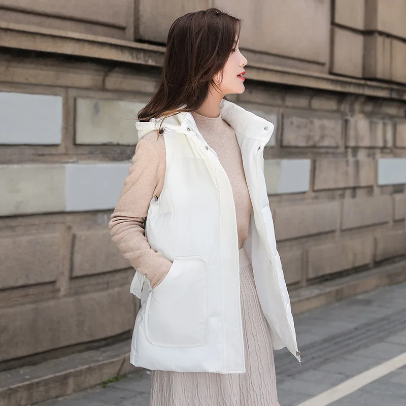 Big Pockets 2021 Winter Women Vest Casual Hooded Plus Size Cotton Padded Waistcoat Female Sleeveless Short Jacket Outwear Y069
Big Pockets 2021 Winter Women Vest Casual Hooded Plus Size Cotton Padded Waistcoat Female Sleeveless Short Jacket Outwear Y069