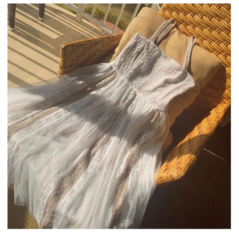 New Summer Holiday Style Vacation Designing Straps Elegant Lace Embrodiery Women Beach Mesh Dress 
New Summer Holiday Style Vacation Designing Straps Elegant Lace Embrodiery Women Beach Mesh Dress