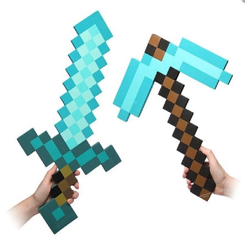 Игрушки Minecraft 45 см дизайнерский синий Алмазный меч мягкая игра EVA пенопластовая