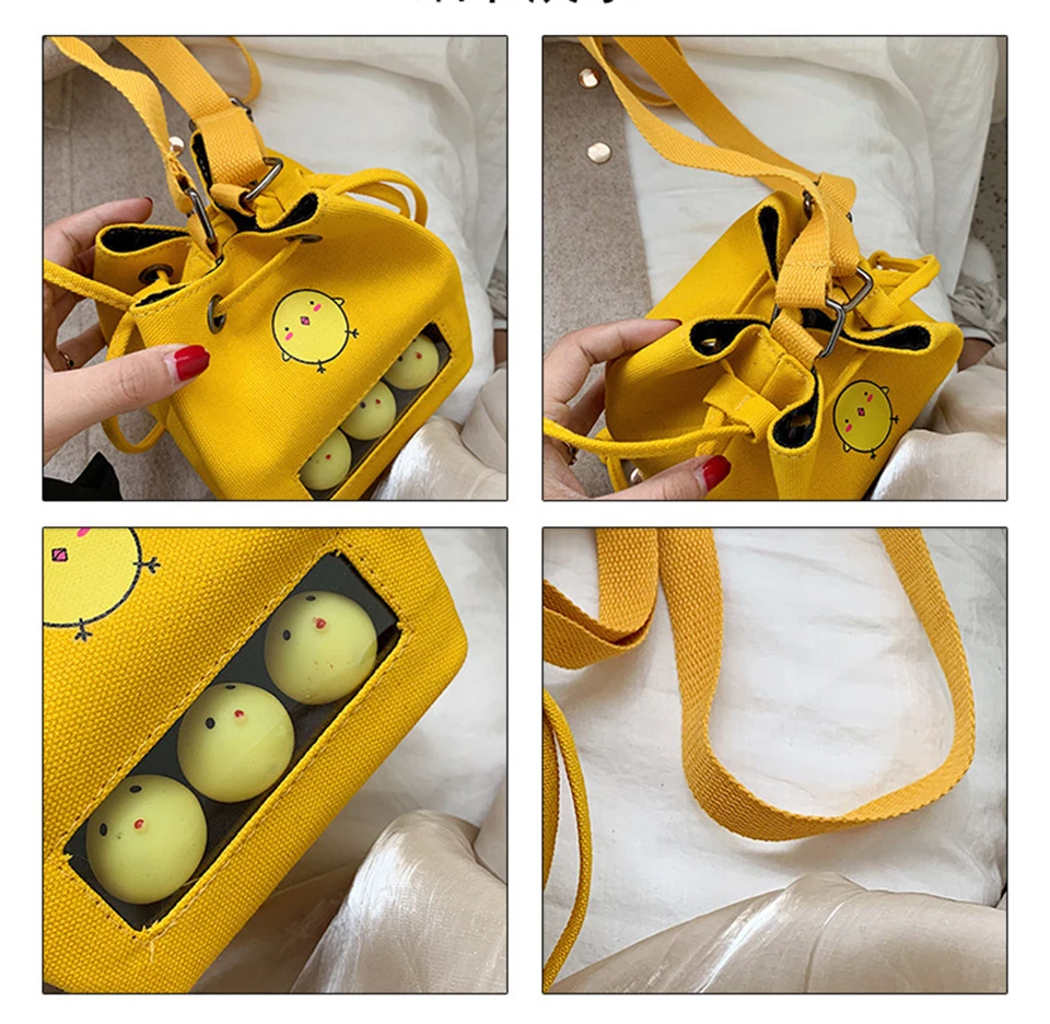 Women Shoulder Handbag Cute Canvas Yellow Color Ladies Crystal Crossbody Bags Female Hand Bags Childlike Cartoon Messenger Bag
Women Shoulder Handbag Cute Canvas Yellow Color Ladies Crystal Crossbody Bags Female Hand Bags Childlike Cartoon Messenger Bag