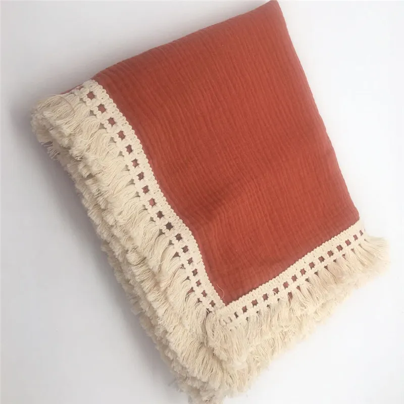 Cotton Tassel Baby Swaddle Wraps Infant Stroller Cover Muslin Swaddle Blankets Newborn Blanket Bath Gauze Muslin Quilt
Cotton Tassel Baby Swaddle Wraps Infant Stroller Cover Muslin Swaddle Blankets Newborn Blanket Bath Gauze Muslin Quilt
