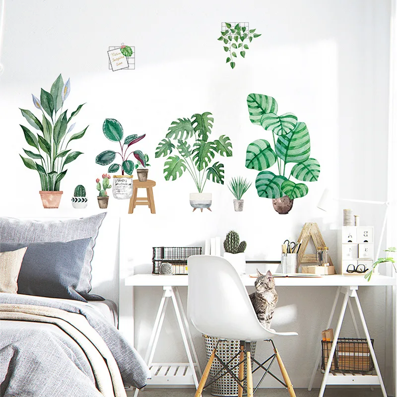 Green Potted Plant Wall Sticker Home Living Room Fresh and Cool Decoration Mural Art Decals Bedroom Background Stickers
Green Potted Plant Wall Sticker Home Living Room Fresh and Cool Decoration Mural Art Decals Bedroom Background Stickers