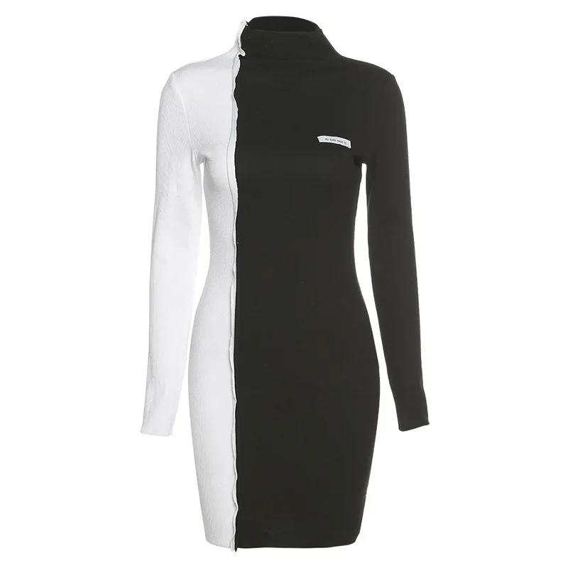 Fannic Black and White Patchwork Dress for Women Fashion Slim High Waist Long Sleeve Dresses Femme Spring and Autumn 2021
Fannic Black and White Patchwork Dress for Women Fashion Slim High Waist Long Sleeve Dresses Femme Spring and Autumn 2021